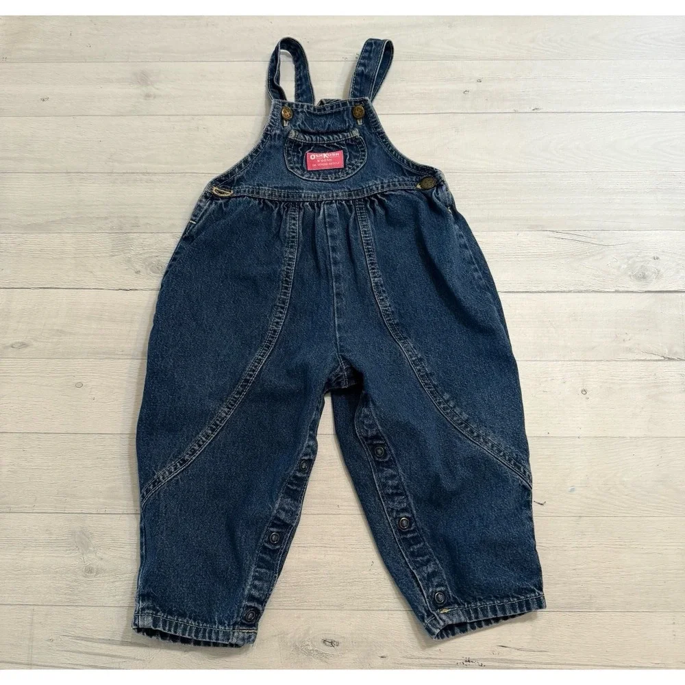 Oshkosh B'gosh vintage Pink Label Bubble Overalls Size 3T Made in the USA